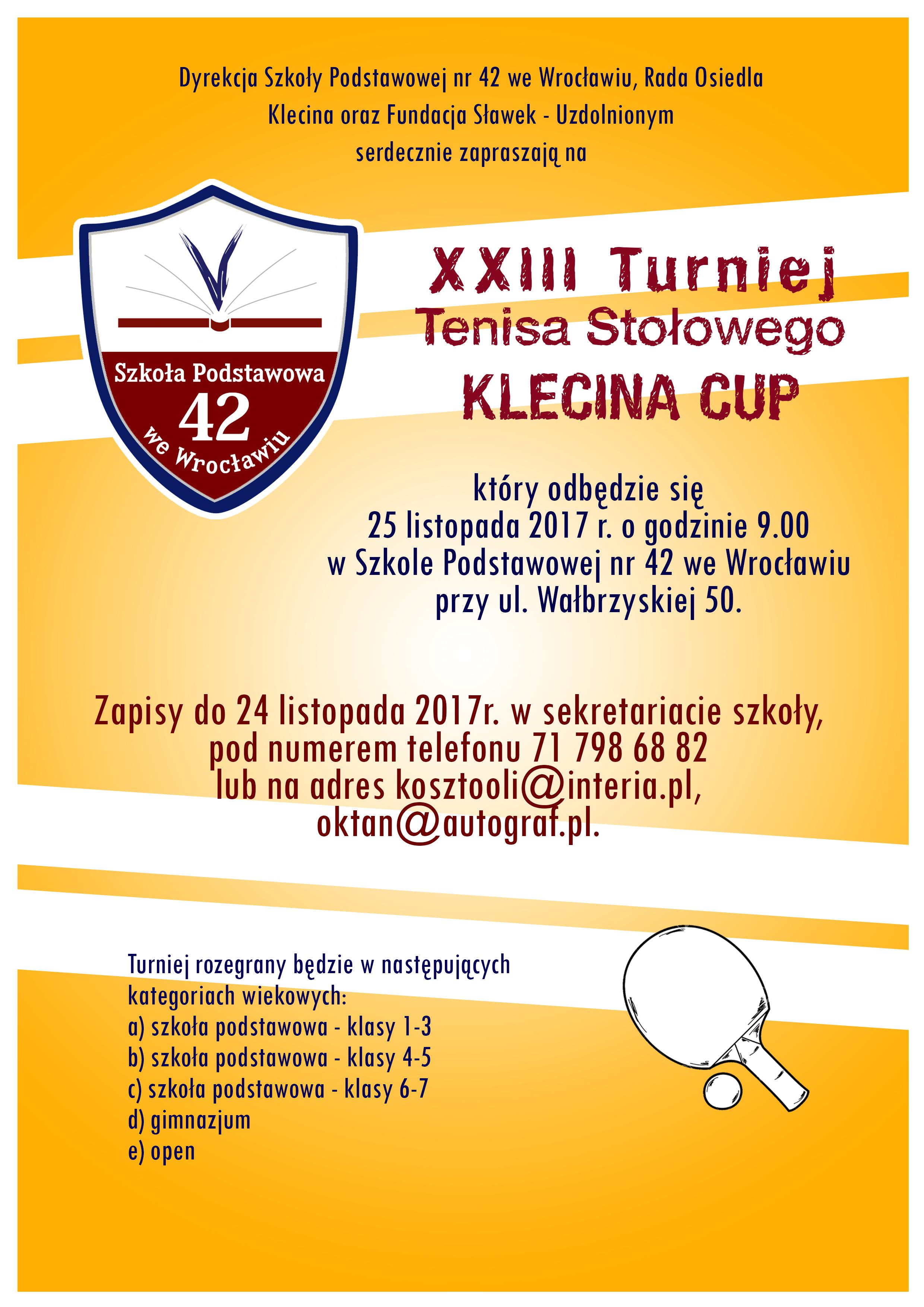plakat Klecina CUP 1